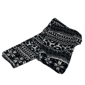 Black and Grey Warm Reindeer Leggings Size Large
